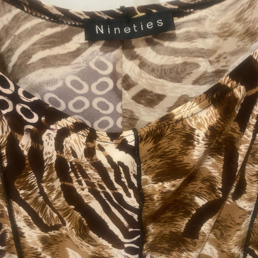 Vintage Scoop Neck Tiger Stripe Sleeveless Dress Fit and Flare Women XL - Picture 5 of 14